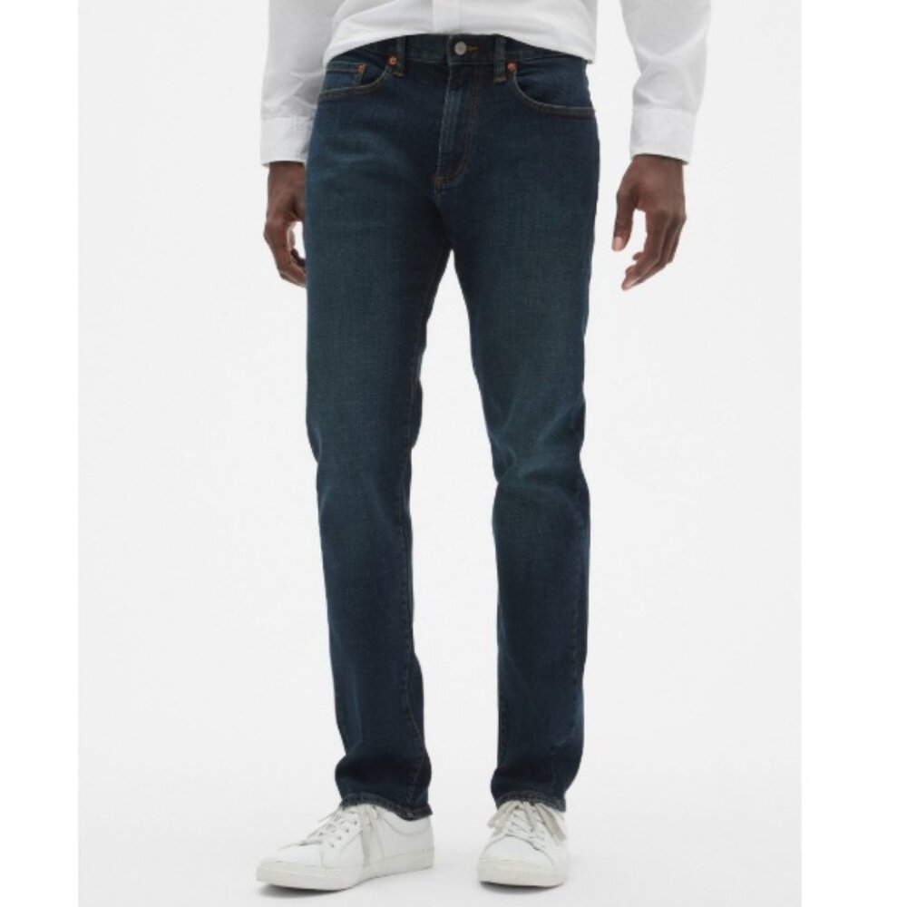 NWT - GAP Factory Men's Slim Fit GapFlex Jeans, Medium Dark Tint - Size 36Wx36L